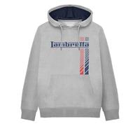 Lambretta Mens Racing Stripe Hoodie - Grey Marl - XL