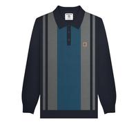 Lambretta Mens Retro Knitted Polo (UK, Alpha, 3XL, Regular, Regular, Navy/Iron)