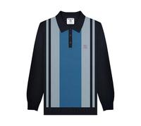 Lambretta Mens Retro Knitted Polo (UK, Alpha, L, Regular, Regular, Navy/Iron)
