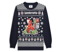 Lambretta Mens Scooter Christmas Jumper Festive Sweater Scooter - Navy - L