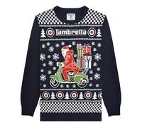 Lambretta Mens Scooter Christmas Jumper Festive Sweater Scooter - Navy - S