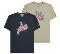 Lambretta Mens Scooter Logo Graphic Mod Ska Casual T-Shirts - Beige - 3XL