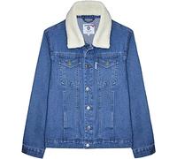 Lambretta Mens Sherpa Collar Denim Jacket - Blue - XL