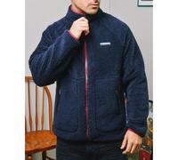 Lambretta Mens Sherpa Full Zip Fleece Warm Winter Jacket Coat Jumper Raglan