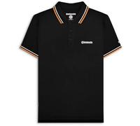 Lambretta Mens Short Sleeve Polo Shirt (UK, Alpha, 4XL, Regular, Regular, Black/White/Marmalade)