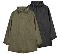 Lambretta Mens Shower Resistant Hooded Classic Badge Fishtail Parka - Black - 3XL