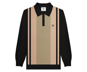 Lambretta Mens Sleeve Stripe Knitted Polo
