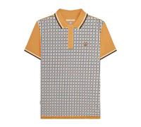 Lambretta Men's SS24 Houndstooth Polo Shirt in Mustard | Size: Large Lambretta Mustard L
