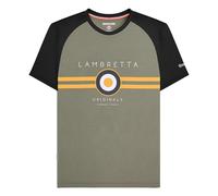 Lambretta Men's SS24 Target Raglan T-Shirt in True Black | Size: Large Lambretta True Black L