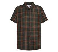 Lambretta Men's SS25 Checked Shirt in Khaki | Size: Large Lambretta Khaki L