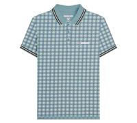 Lambretta Mens SS25 Geometric Big & Tall Polo Shirt (3XL) (Smoke Blue)