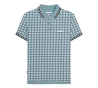 Lambretta Men's SS25 Geometric Polo Shirt in Light Blue | Size: Large Lambretta Light Blue L