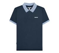 Lambretta Mens SS25 Gingham Big & Tall Polo Shirt (3XL) (Navy)