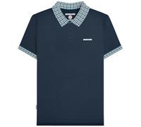 Lambretta Mens SS25 Gingham Big & Tall Polo Shirt (XXL) (Navy)