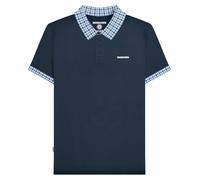 Lambretta Mens SS25 Gingham Polo Shirt - Navy - Navy - XXL