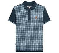 (5XL, Navy) Lambretta Mens SS25 Houndstooth Big & Tall Polo Shirt