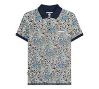Lambretta Mens SS25 Paisley Branded Big & Tall Polo Shirt (4XL) (Navy/Smoke Blue)