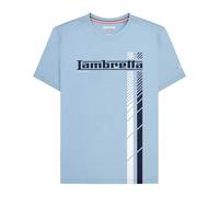 Lambretta Mens SS25 Racing Stripe Big & Tall T-Shirt (3XL) (Sky Blue)