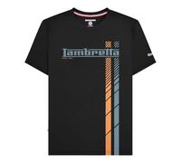 Lambretta Mens SS25 Racing Stripe Big & Tall T-Shirt (5XL) (Black)