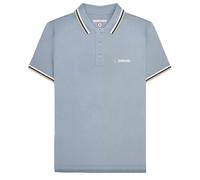 Lambretta Mens SS25 Triple Tipped Big & Tall Polo Shirt (5XL) (Dusky Blue/White/Navy/Cream)