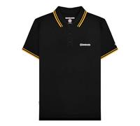 Lambretta Mens SS25 Twin Tip Polo Shirt - Black/Gold - Black/Gold - 3XL