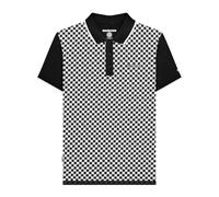 Lambretta Mens SS25 Two Tone Big & Tall Polo Shirt (3XL) (Black/White)