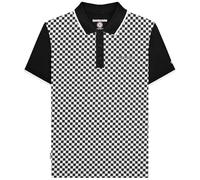 Lambretta Mens SS25 Two Tone Big & Tall Polo Shirt (3XL) (Black/White)