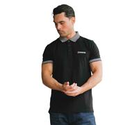 Lambretta Men's SS25 Two Tone Polo Shirt in Black | Size: Large Lambretta Black L