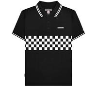 Lambretta Mens SS25 Two Tone Tipped Big & Tall Polo Shirt (5XL) (Black/White)