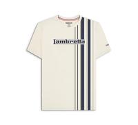 Lambretta Mens Striped Logo Crew Neck T Shirt (UK, Alpha, 3XL, Regular, Regular, Silver)