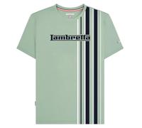 Lambretta Mens Striped Logo Crew Neck T Shirt (UK, Alpha, M, Regular, Regular, Iceberg Green)