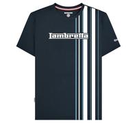 Lambretta Mens Striped Logo Crew Neck T Shirt (UK, Alpha, M, Regular, Regular, Navy Blue)