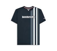 Lambretta Mens Striped Logo Crew Neck T Shirt (UK, Alpha, XXL, Regular, Regular, Navy Blue)