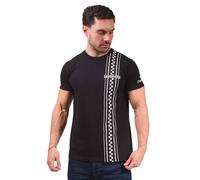 Lambretta Men's Striped Two Tone T-Shirt in Black | Size: Large Lambretta Black L