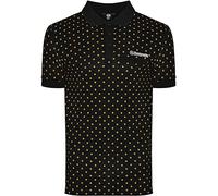 Lambretta Mens Target AOP Premium Polo Shirt - Black/Gold - L