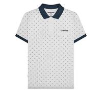 Lambretta Mens Target AOP Premium Polo Shirt - White/Navy (XXXX Large)