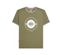 Lambretta Mens Target Print Ringer Short Sleeve T-Shirt - Khaki/Grey - 4XL