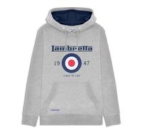 Lambretta Mens Target Pullover Hooded Sweatshirt Hoodie - Grey Marl - 3XL