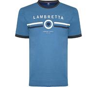 Lambretta Mens Target Ringer Retro T-Shirt - Dark Blue - S
