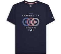 Lambretta Mens Target Vison Short Sleeve Crew Neck Cotton T-Shirt Top Tee - S Navy