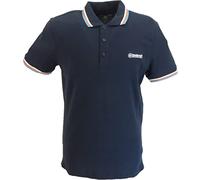 Lambretta Mens Tipped Polo Shirts Navy/White/Orange/Azure (Medium)