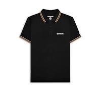 Lambretta Mens Tipped Polo Shirts (UK, Alpha, S, Regular, Regular, Black/Wood Ash/Tobacco)