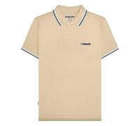 Lambretta Mens Tipped Polo Shirts (UK, Alpha, XXL, Regular, Regular, Wood Ash/White/Dark Blue)