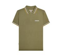 Lambretta Mens Tipped Polo (UK, Alpha, L, Regular, Regular, Khaki/White/Navy/Gold)