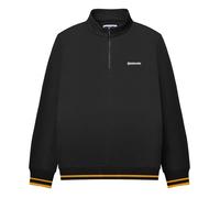Lambretta Men's Tipped Quarter Zip Sweatshirt in Black | Size: Medium Lambretta Black M