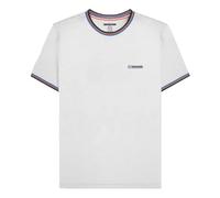 Lambretta Mens Triple Tipped Pique T-Shirt - White/Navy - 2XL