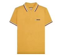 Lambretta Mens Triple Tipped Polo Shirt - Gold (White/Navy/Clay) - M