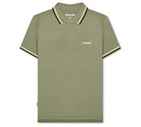 Lambretta Mens Triple Tipped Polo Shirt L, Sage/White/Pampas/Navy