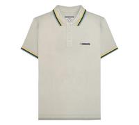 Lambretta Mens Triple Tipped Polo Shirt - Pebble (Yellow/Navy/Smoke Blue) - M