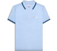 Lambretta Mens Triple Tipped Polo Shirt - Sky/Green/Navy/Lagoon - 4XL